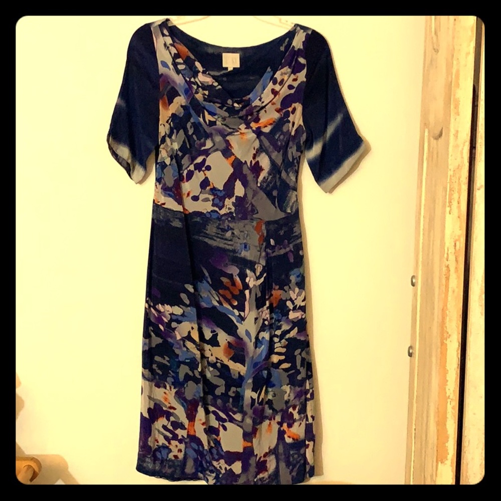 Anthropologie silk patterned dress
